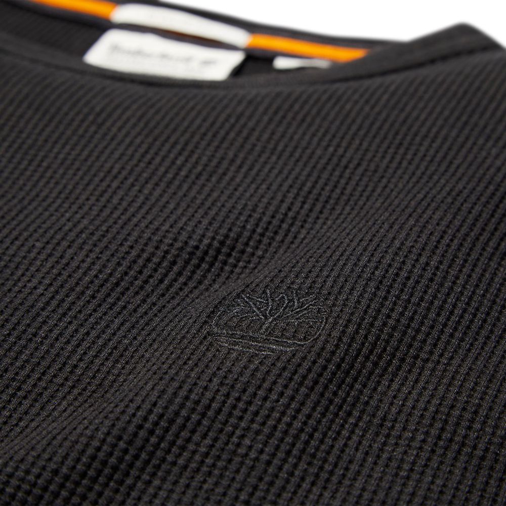 Camisa Masculino - Timberland Wharf River Waffle-Knit Crewneck - FGHZW4163 - Pretas